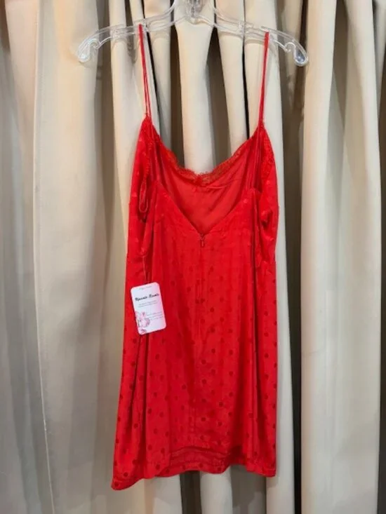Line and Dot Red Poka Dot Mini Dress Size L - Picture 4 of 6
